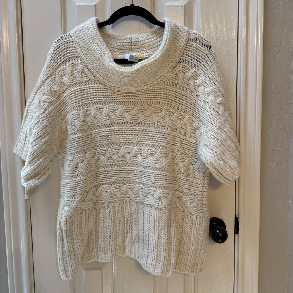 Calvin Klein 1X Cable Knit Sweater, Cream